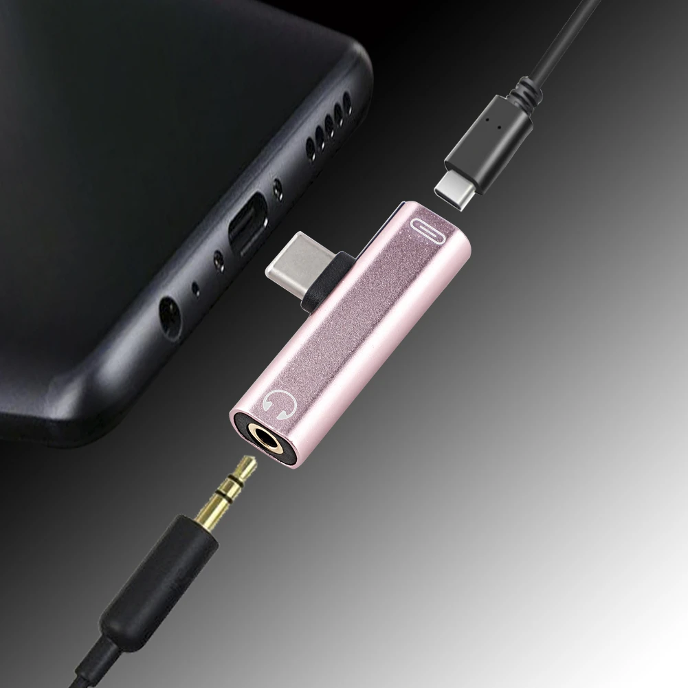 2 в 1 usb type C конвертер на 3,5 мм Aux Jack адаптер для зарядки адаптер-удлинитель