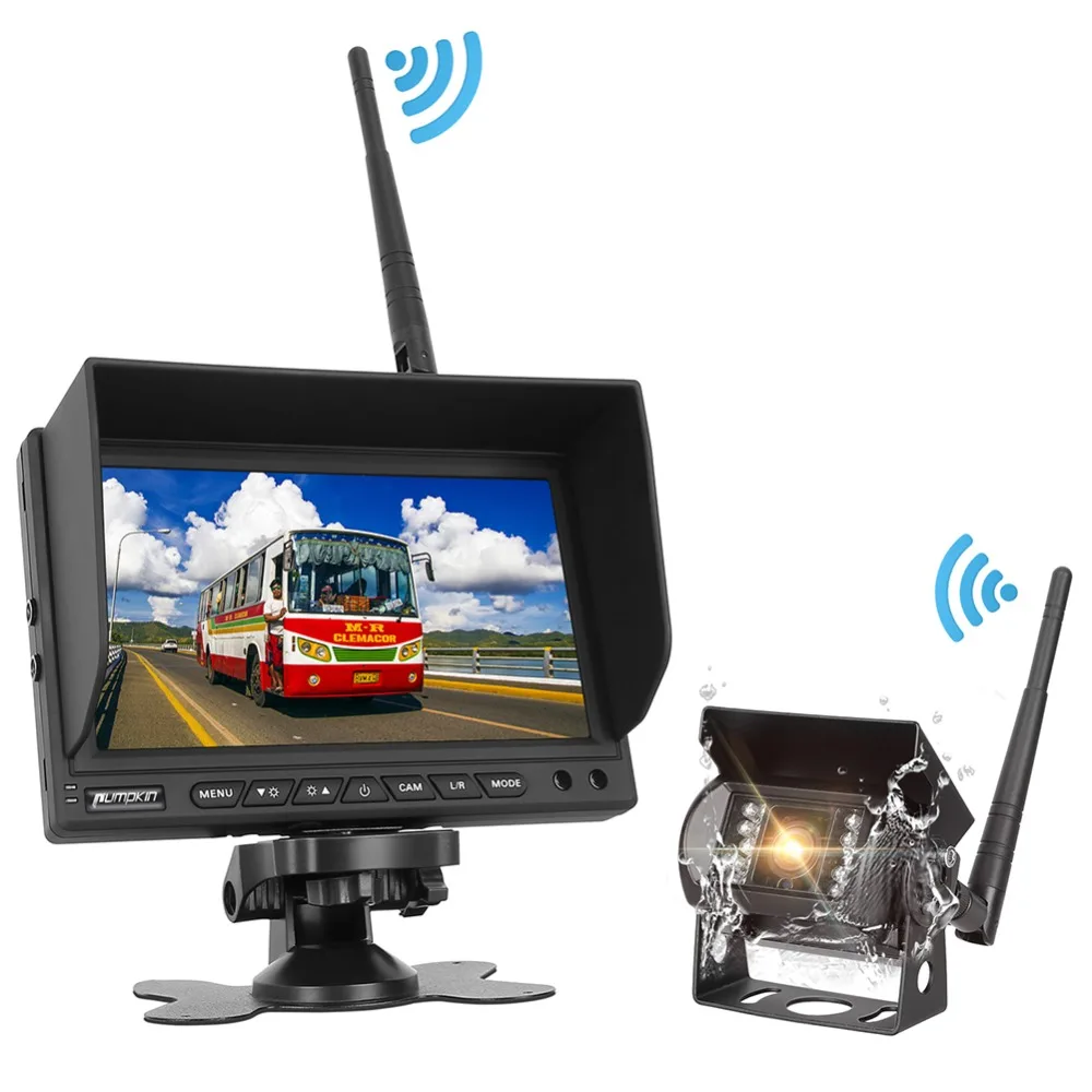 

Pumpkin 7'' LCD TFT Car Monitor for Rear View Camera Car Parking Backup Reverse Monitor Night Vision Wireless Video Car Monitor