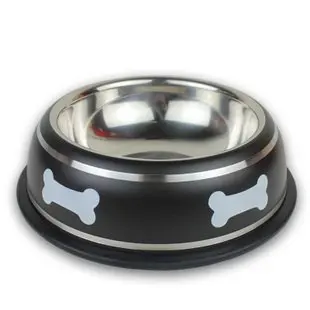 

Matel Dog Bowls With Bones Print Durable Stainless Metal Dog Bowls Cat Bowls Pet Feeder Pet Bowls Dog Feeder