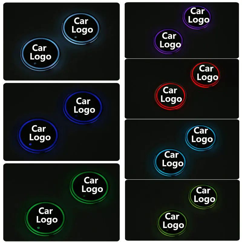 2X светодиодный автомобильный логотип чашечные лампы для сиденья Leon Ibiza ateca Логотип светящиеся Coaster держатели для напитков аксессуары атмосферная лампа