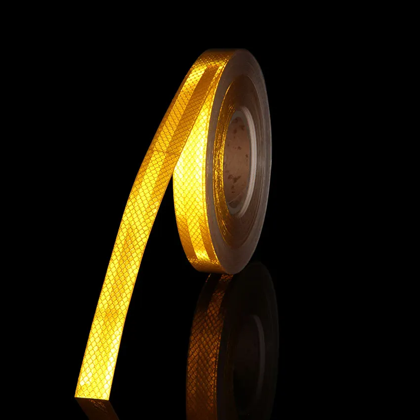 

25mmx3m DIY Reflective Tape Yellow Micro Film Warning Tape Yellow Reflectors Tape For Safety Protection Of Helmet Motor Bicycle