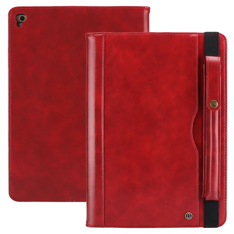 

Retro Oil Multi Wallet Card Leather Case for iPad 9.7 2017 Business Stand Smart Cover for Apple iPad 9.7 inch 2018 With Pen set