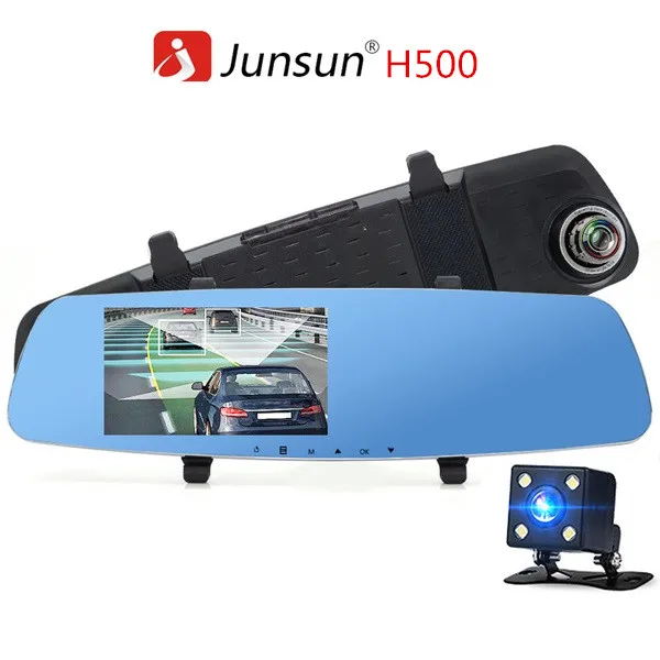 Junsun-7-Touch-Special-Car-DVR-Camera-Mirror-GPS-Bluetooth-16GB-Android-4-4-Dual-Lens