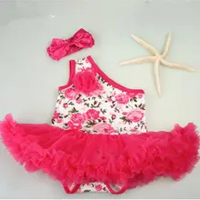 Летние Стиль Одежда для малышей Комплект для новорожденных девочек Комбинезоны для малышек платье-пачка без рукавов комбинезон и повязка на голову одежда принцессы