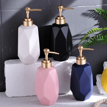 

High Grade Nordic Style Ceramic Lotion Hand Wash Dispenser Bottle Shampoo Shower Gel Hand Lotion Bottle Bathroom Accessory LF271