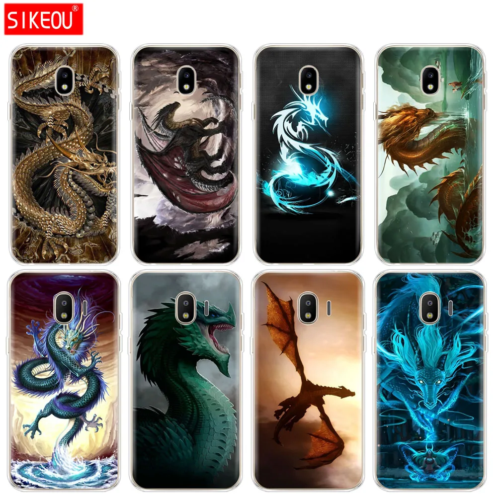 

silicone cover phone case for Samsung Galaxy J3 J5 J7 2017 J330 J530 J730 PRO j2 2018 chinese dragon design