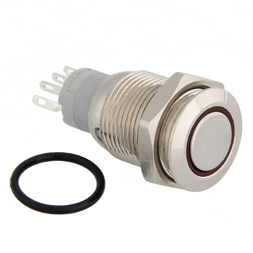 

DHDL- Metal switch 16mm 12V LED Yellow Light Lamp Waterproof for Car