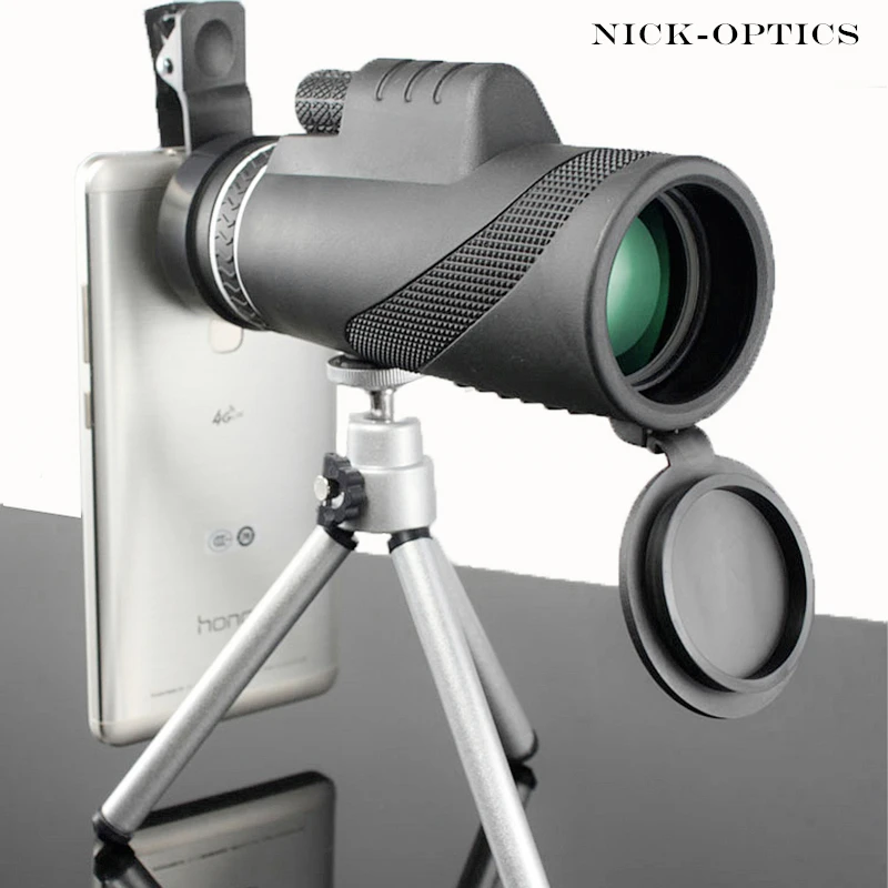 Мощный Монокуляр 40x60 бинокль зум Ручной Телескоп оптический HD с бесплатным штативом смартфон клип держатель Lll ночное видение