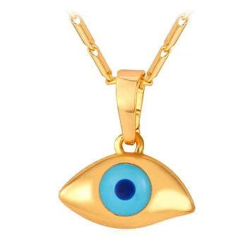 

Yellow Gold Color Evil Eyes Necklace & Pendant Lucky Jewelry For Women Fashion P236