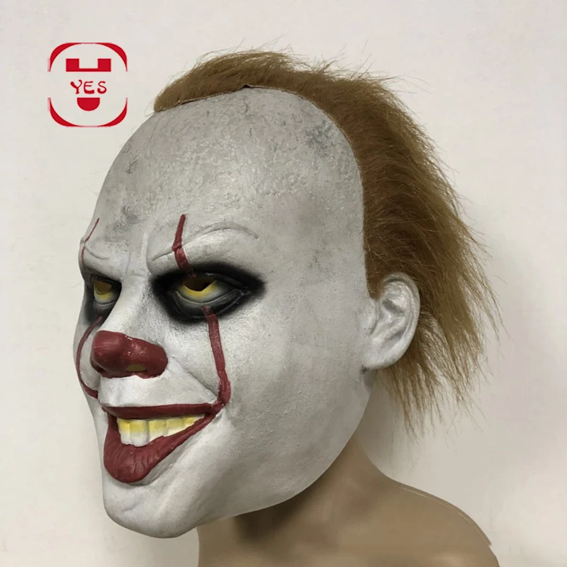 Фильм Стивен Кинг It2 Джокер маска пеннивайза латексная на все лицо ужас Клоун маскарад косплей Хэллоуин побега платье Вечерние