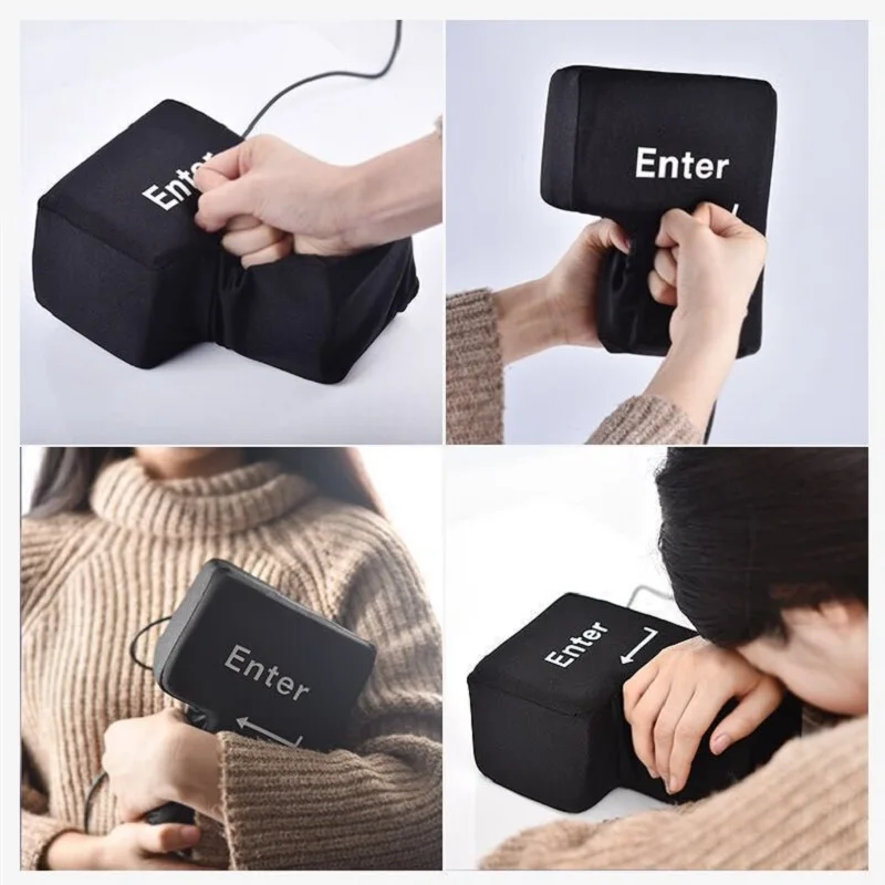 Новая игрушка для снятия стресса большой размер SUB Enter Key Мягкая Черная мягкая