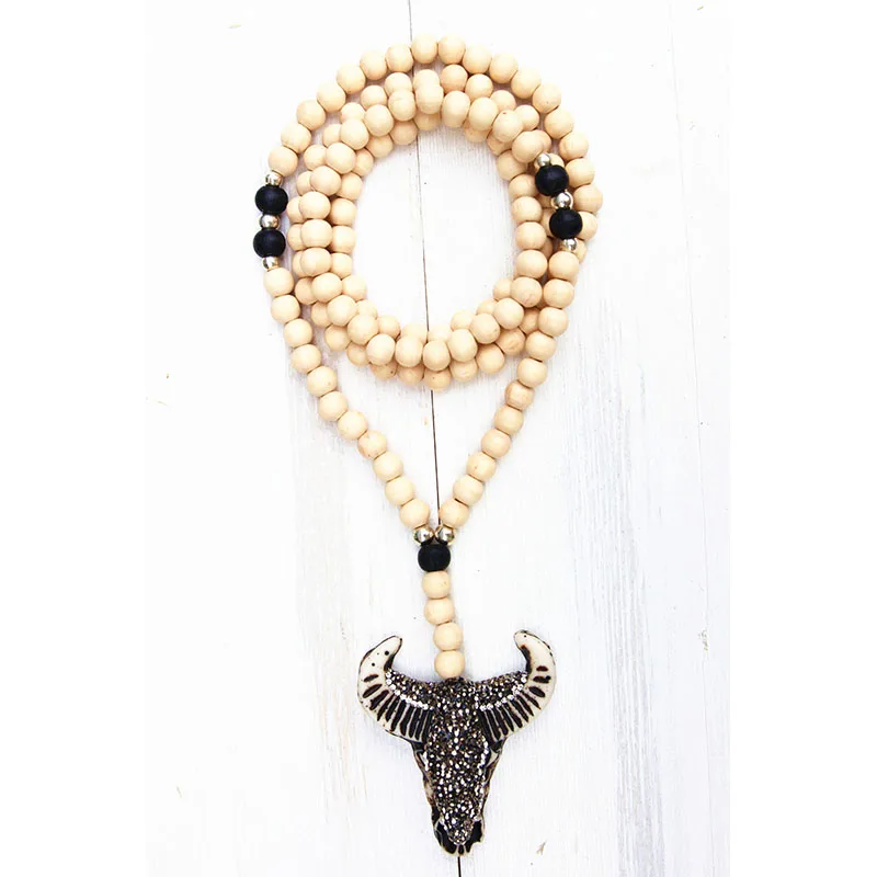 

Dongmu 2017 New Bohemian Fashion Ngau Tau Long Necklace Jewelry Muzhu Lady Gift