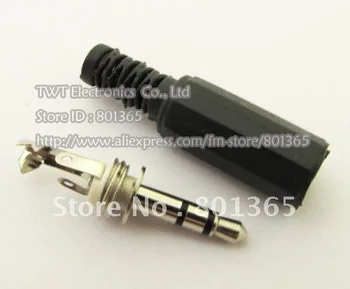 

Free shipping 100Qty 3.5mm Stereo plug male DIY Audio Connector Plastic