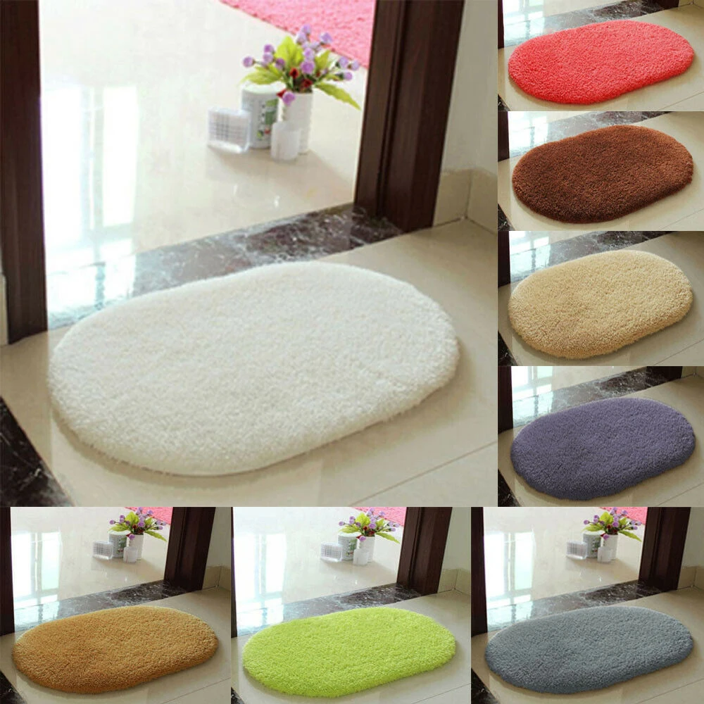 New Bathroom Carpet Bath Mat Soft Microfiber Shaggy Non Slip Absorbent Bath Mat Bathroom Shower Rugs Carpet