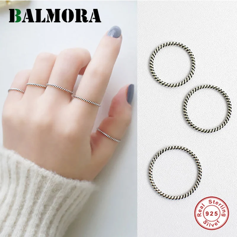 Женские кольца на фаланг пальца BALMORA средней длины из 100% настоящего серебра 925