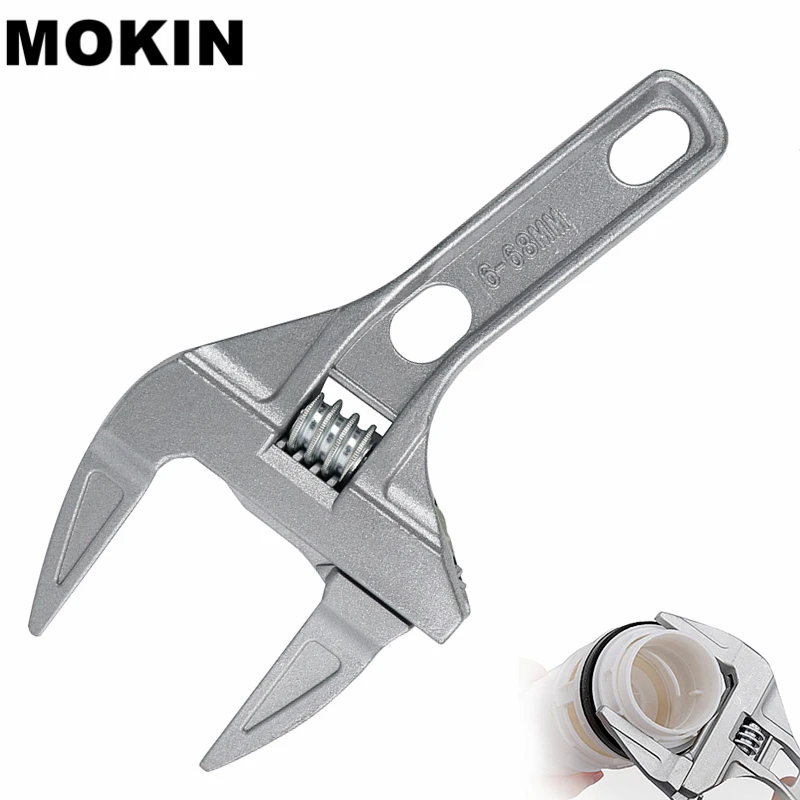 

MOKIN Universal Adjustable Wrench 6-68mm Large Opening Wrench Spanner For Bathroom Washbasin Pipe Screw Disassembly Hand Tools