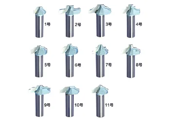 

Shank 12.7mm 1/2" CNC Engraving Router Bits Woodworking Tungsten Carbide Mill Carving Tool for Sliding Door Cabinet 1kit (11pcs)