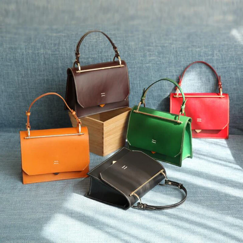 

Luxury Genuine Leather Bag for Women Vintage Small Shoulder Bags Handbags Terse Ladies Messenger Bag Roomy Female Crossbody Bags