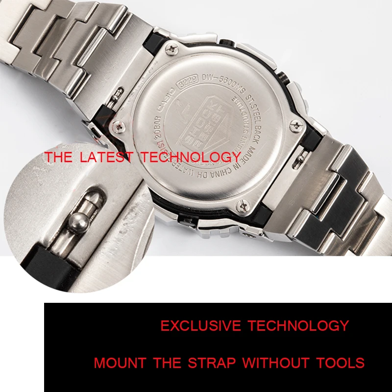 316L stainless steel watchband bezel case DW5600 GW5000 GW M5610 metal strap steel belt tools for 2