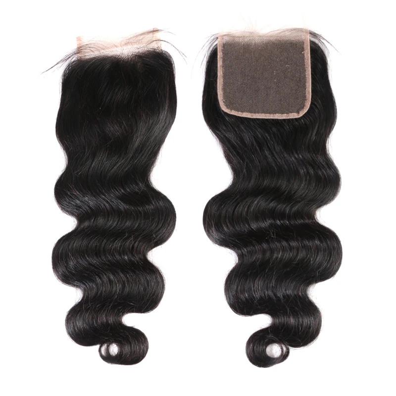 Ali queen Волосы средний коэффициент 7А перуанские объемные волнистые девственные волосы 3 пряди с кружевной застежкой свободная часть предварительно выщипанные натуральный цвет