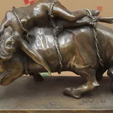 Xd 002176 1" Китайский Бронзовый Сбор Быков Крупного Рогатого Скота Для Переноски Belle Статуя Женщины Скульптура