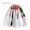 BunniesFairy Brand 2022 Spring Summer New Ladies Elegant Fashion Graffiti Print High Waist White Long Midi Skirt Holiday Wear ► Photo 1/6