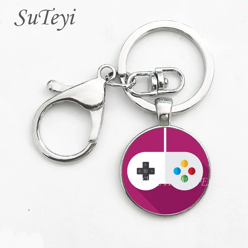 

SUTEYI Game Controller key chain geeky boyfriend perfect gift idea jewelry video game controller pattern key Ring Pendant
