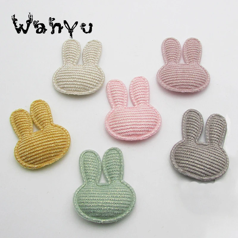 60pcs Hot Stamping Cloth Rabbit Padded Patches Appliques For Clothes Sewing Supplies DIY Decoration | Дом и сад