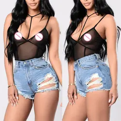 Выдалбливают Тедди Эротическое белье Babydoll Mesh прозрачный нижнее белье сексуальное боди Для женщин кружева повязку