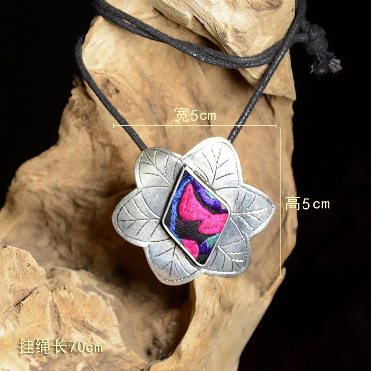 

Miao silver embroidered flowers China wind Pendant FREE SHIPPING