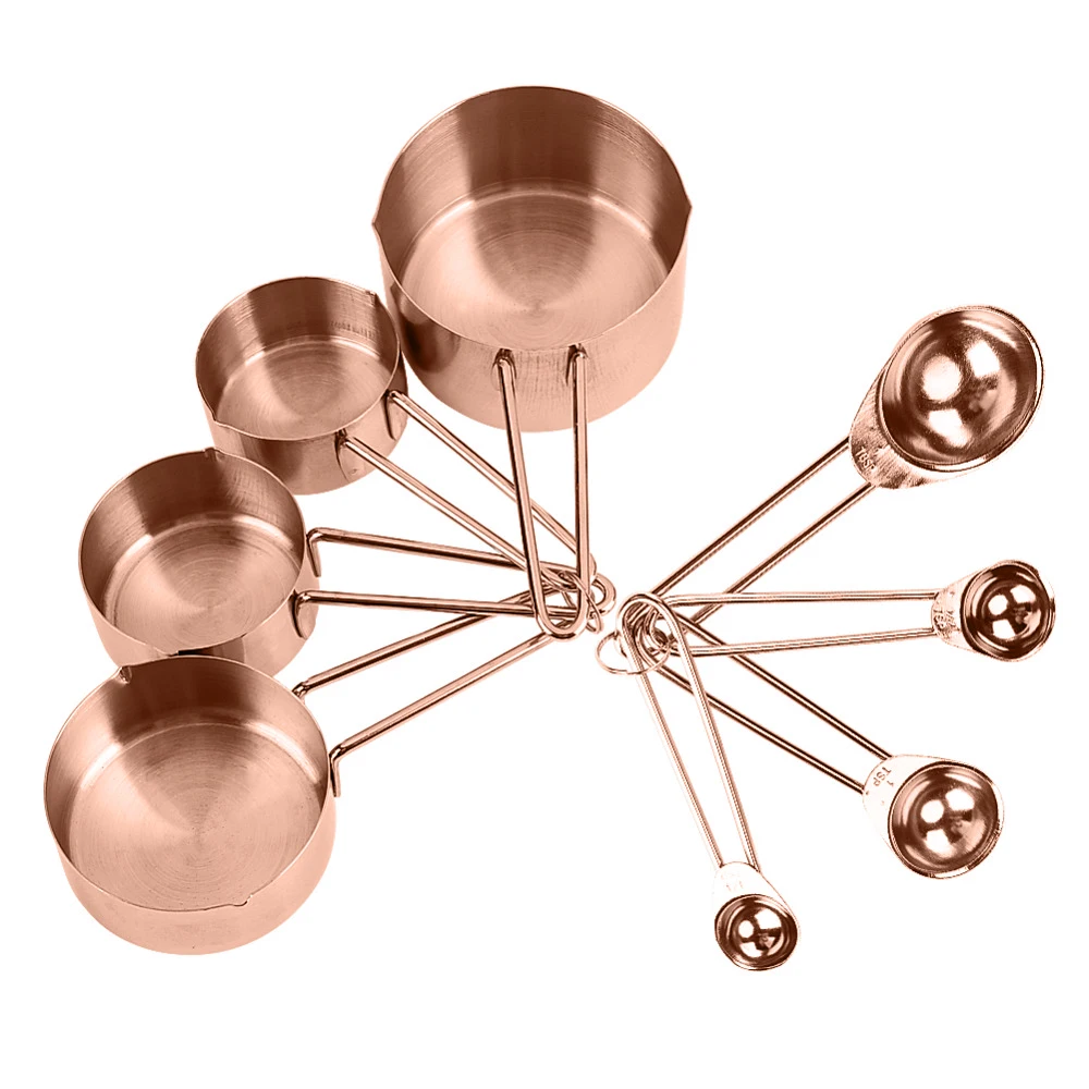 

8 Pcs/Set Stainless Steel Measuring Cup set Kitchen Measuring Tools For Baking Sugar Coffee Graduated Spoons Scoop
