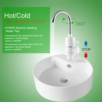 

1pcs Electric Faucet Tap Instant Hot Water Heater for Home Bathroom Kitchen EU Standard RT99