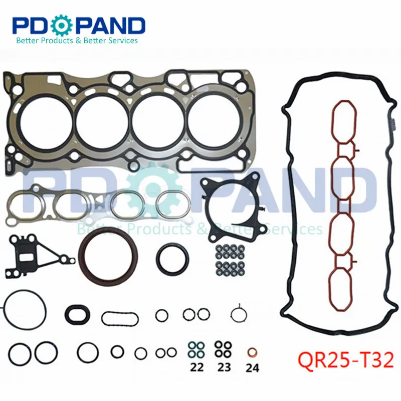 Qr25 Qr25de Engine Overhaul Rebuilding Gasket Set/kit For Nissan X