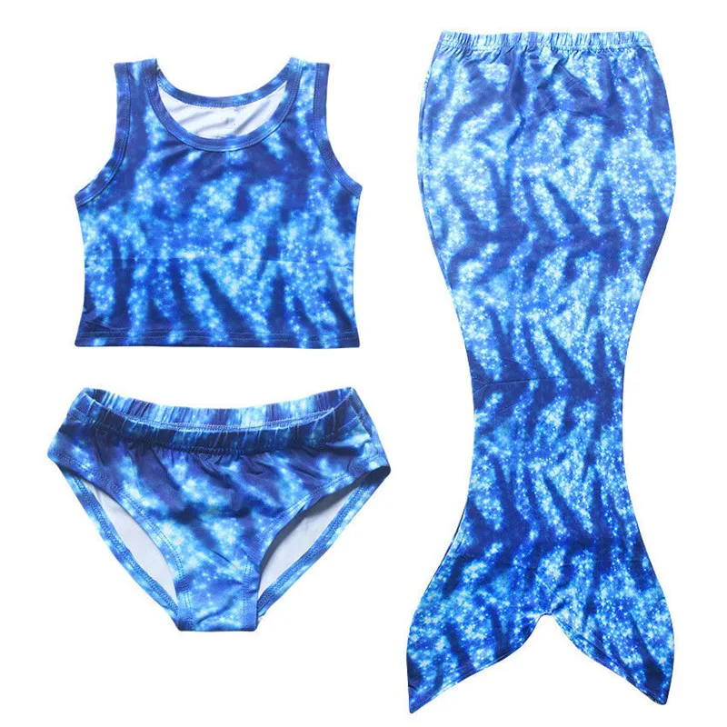 Set font b Swimming b font Swimsuit Mermaid Tail Monofin US Girls Kids 3pcs Swimmable Bikini