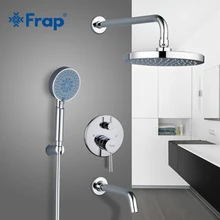Frap bathroom Shower Faucet round ABS Shower Head Bath Shower Mixers set with Handshower Wall Mount Shower system Arm Y24011 kemaidi bathroom shower head gooseneck square brass wall mount shower arm ultrathin bathroom shower head set