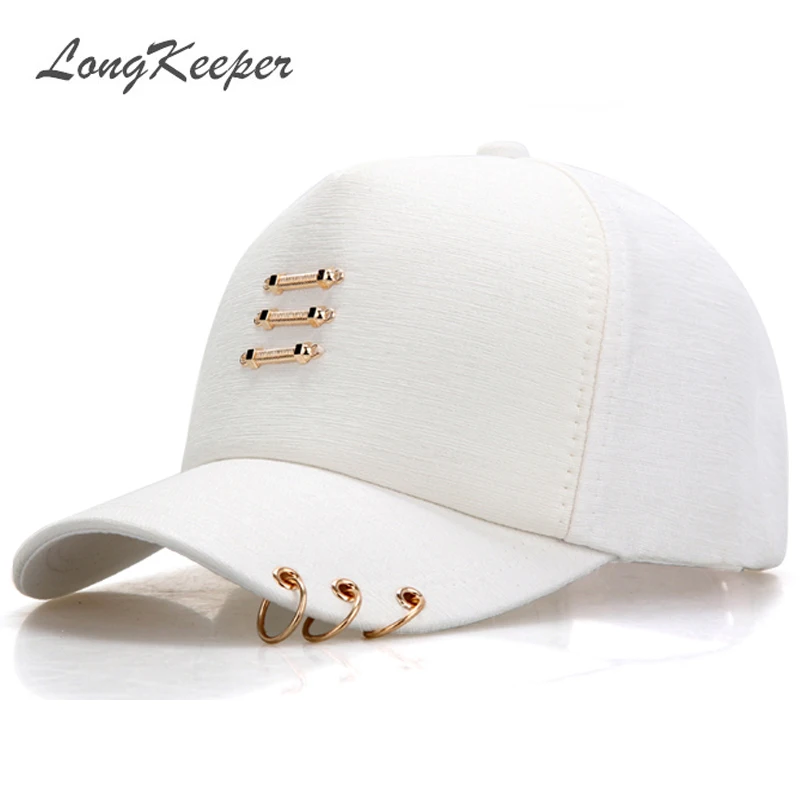 

LongKeeper New Creative Piercing Ring Baseball Cap Punk Gorras Bone Masculino Feminino Basebol HipHop Base Ball Caps Unisex