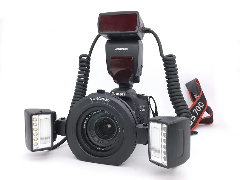 Yongnuo YN24EX YN-24EX E ttl Твин Lite Макросъемка Speedlite для камер Canon с двойной 2 шт головкой+ 4 шт переходных кольца