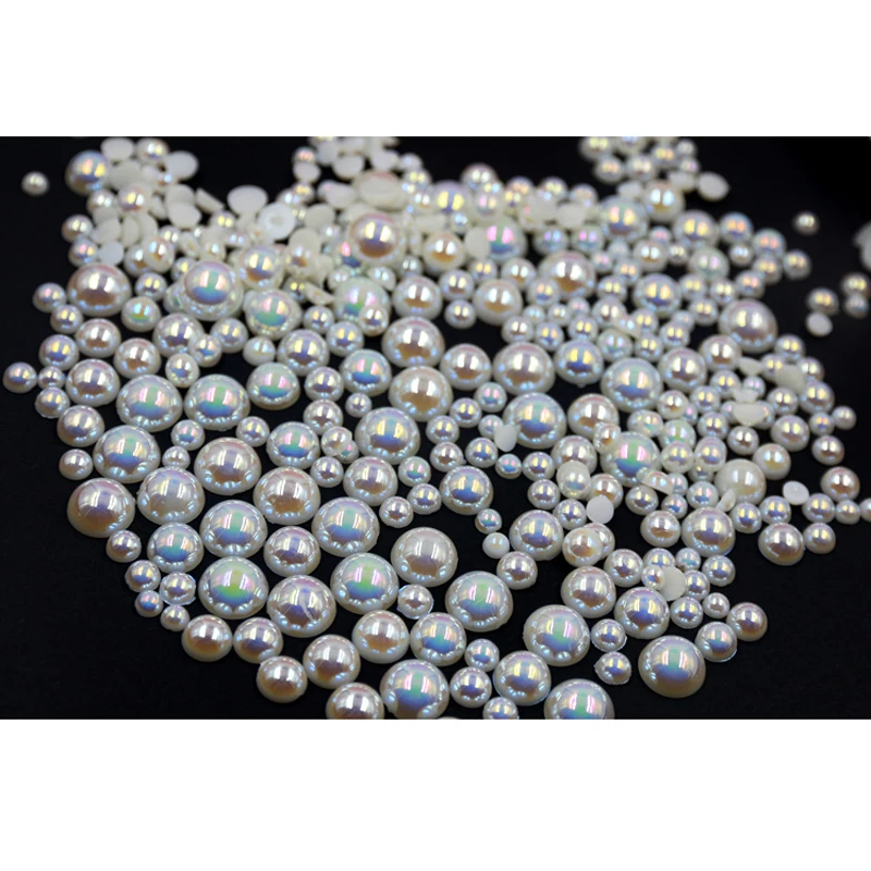 

4mm Half AB Colorful Pearl 1000pcs ABS Flatbck Round Pearls in Diy