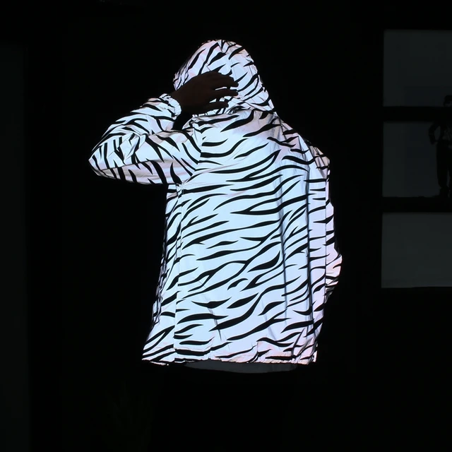 Reflective Zebra Print Windbreaker Jacket 4