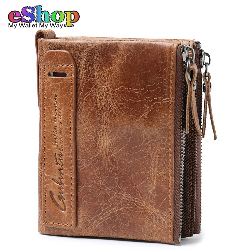 

GUBINTU Fashion Mens Wallet Leather Genuine Mens Wallet With Coin Pocket Luxury Brand High Quality Leather Skin Purse For Men