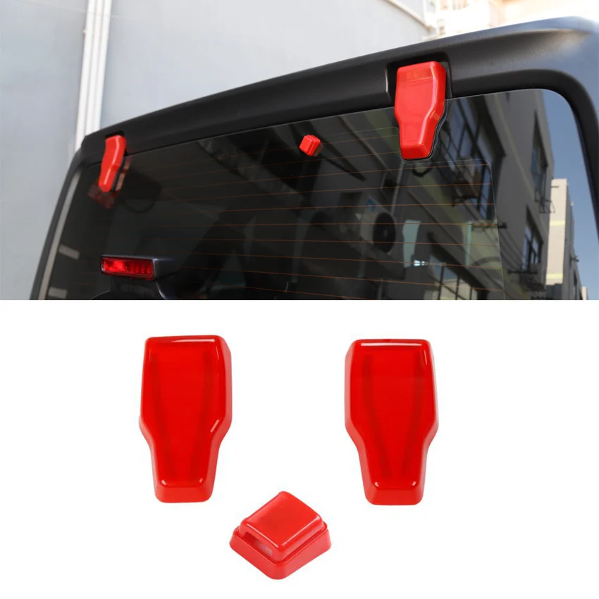 For Jeep Wrangler JL 2018+ Car Rear Window Hinge and Rain Wiper Nozzel Decoration Cover Trim Styling 3Pcs/set Chrome ABS | Автомобили и