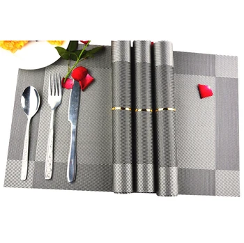 

4Pcs/lot Pvc Dining Table Bar Mat Napkin Placemat Disc Bowl Pad Coaster Washable Kitchen Individual Table Cloth lip-Resistant