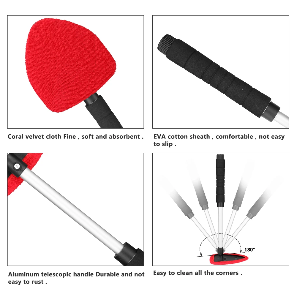 Съемная щетка для окон автомобиля, очиститель стеклоочистителя из микрофибры, щетка для чистки, тряпка для лобового стекла автомобиля, инструмент для автоматической очистки, щетка для мытья