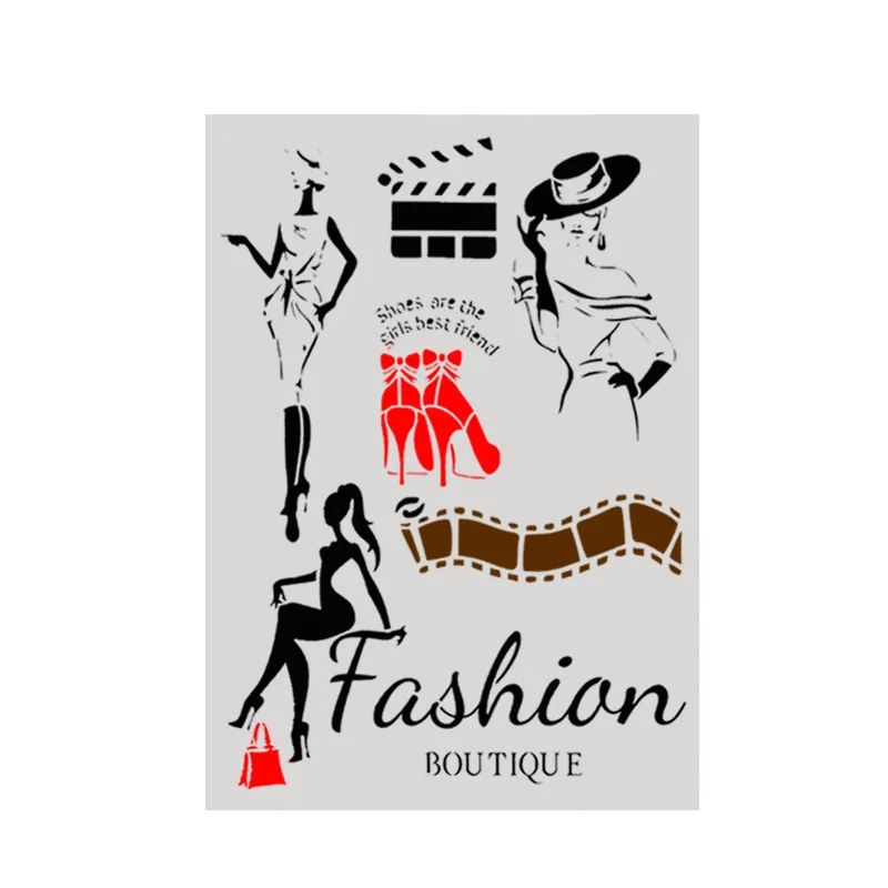

A4 Size DIY Craft Fashion Boutique Pattern Stencil Template For Wall Painting Scrapbooking Stamping Photo Album Decorative