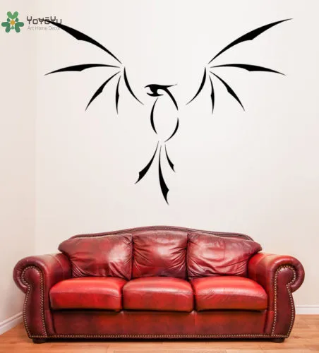 

YOYOYU Wall Decal Vinyl Art Removeable Wall Decal Phoenix Fenix Silhouette Fire Bird DIY Room Decoration Mural YO414