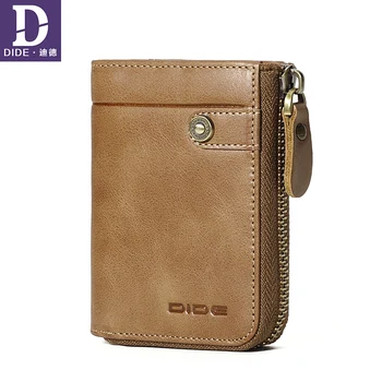 

DIDE Genuine Leather Wallet For Credit Cards And Money For Men Card Holder Brand Designer Vintage Organizer Small Wallet Purse