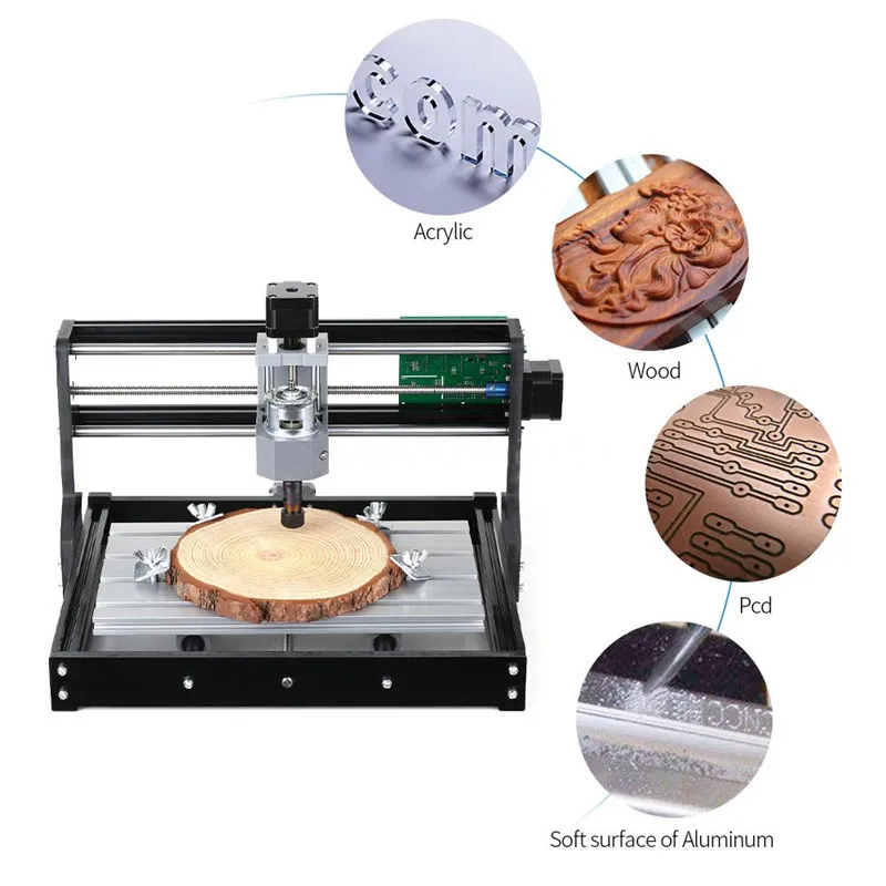 

Portable 3018 3Axis Mini DIY CNC Router Adjustable Speed Spindle Motor Wood Engraving Machine Milling Engraver 400x330x240mm