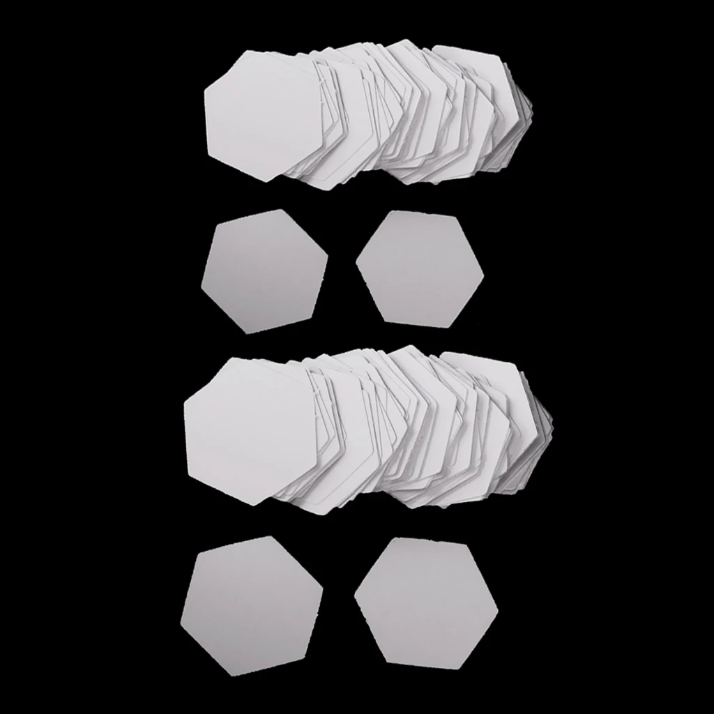 200 Pieces Hexagon Blank Paper Quilting Template English Paper Patchwork 16/26mm