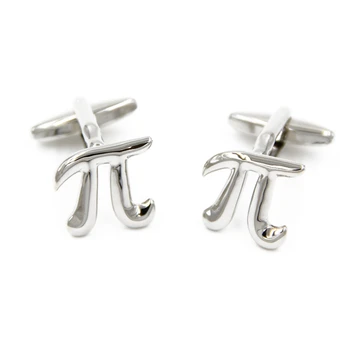 

2017 Sale Real Tie Clip Silver color Pion Cufflinks Lepton Brand Letter PI Symbol Cuff links For Mens Shirt Cufflink Best Gifts