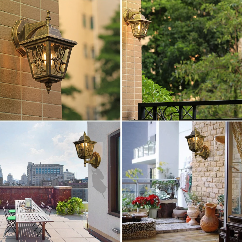 LED Garden Wall Light Outdoor Lighting Wall Lamps Outside Patio Bronze Exterior Sconces E27 Bulb Yard Street Waterproof Lamp